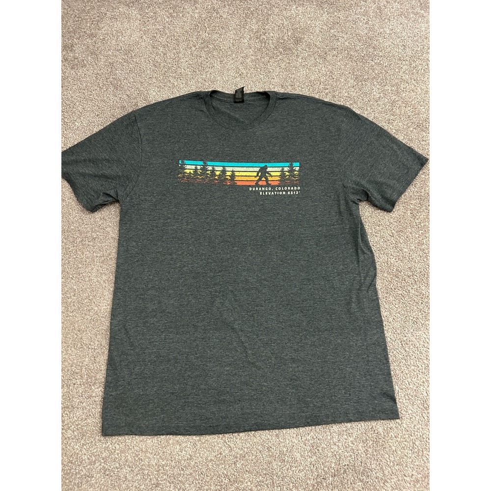 Bigfoot T-Shirt Mens Large Grey Excellent Durango Colorado Graphic Tee